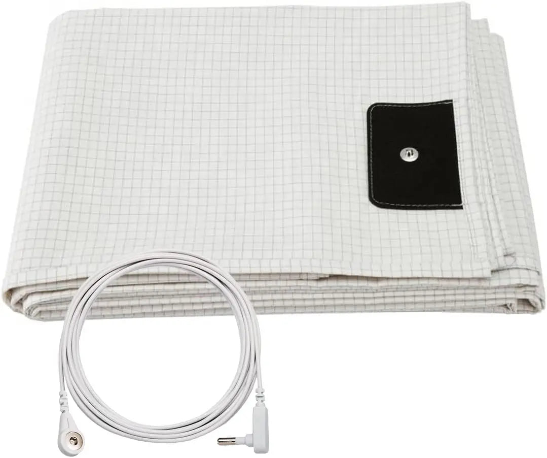 Grounding Fitted/Flatted Sheets with 10% Silver Fiber & Organic Cotton-Conductive with Grounding Cord, Grounding Keep Good Sleep