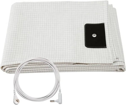 Grounding Fitted/Flatted Sheets with 10% Silver Fiber & Organic Cotton-Conductive with Grounding Cord, Grounding Keep Good Sleep